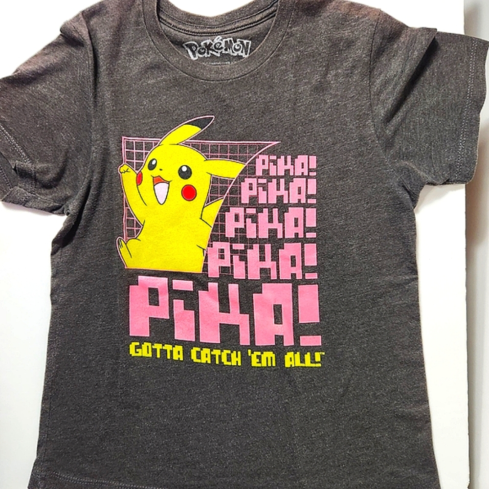 🩷Pikachu Girl's Charcoal T-Shirt  Size: M